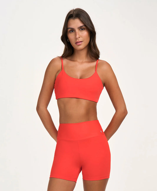 Top Eterno Liso Costas Decotada Vermelho Energia Alto Giro