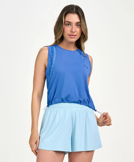 Regata Cropped Com Ajuste Tn AG Azul Otimista Alto Giro