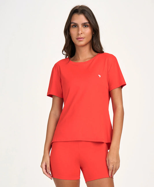 T-shirt Eterna Gola Redonda Vermelho Energia Alto Giro