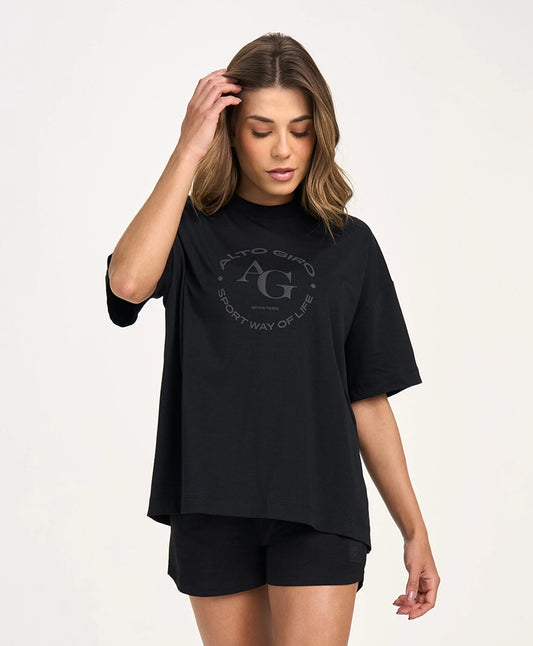 T-Shirt Ampla Ag Free Preto Alto Giro