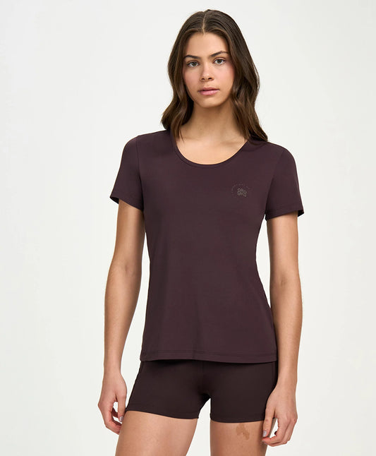 T-Shirt Inspiracional Marrom Alto Giro