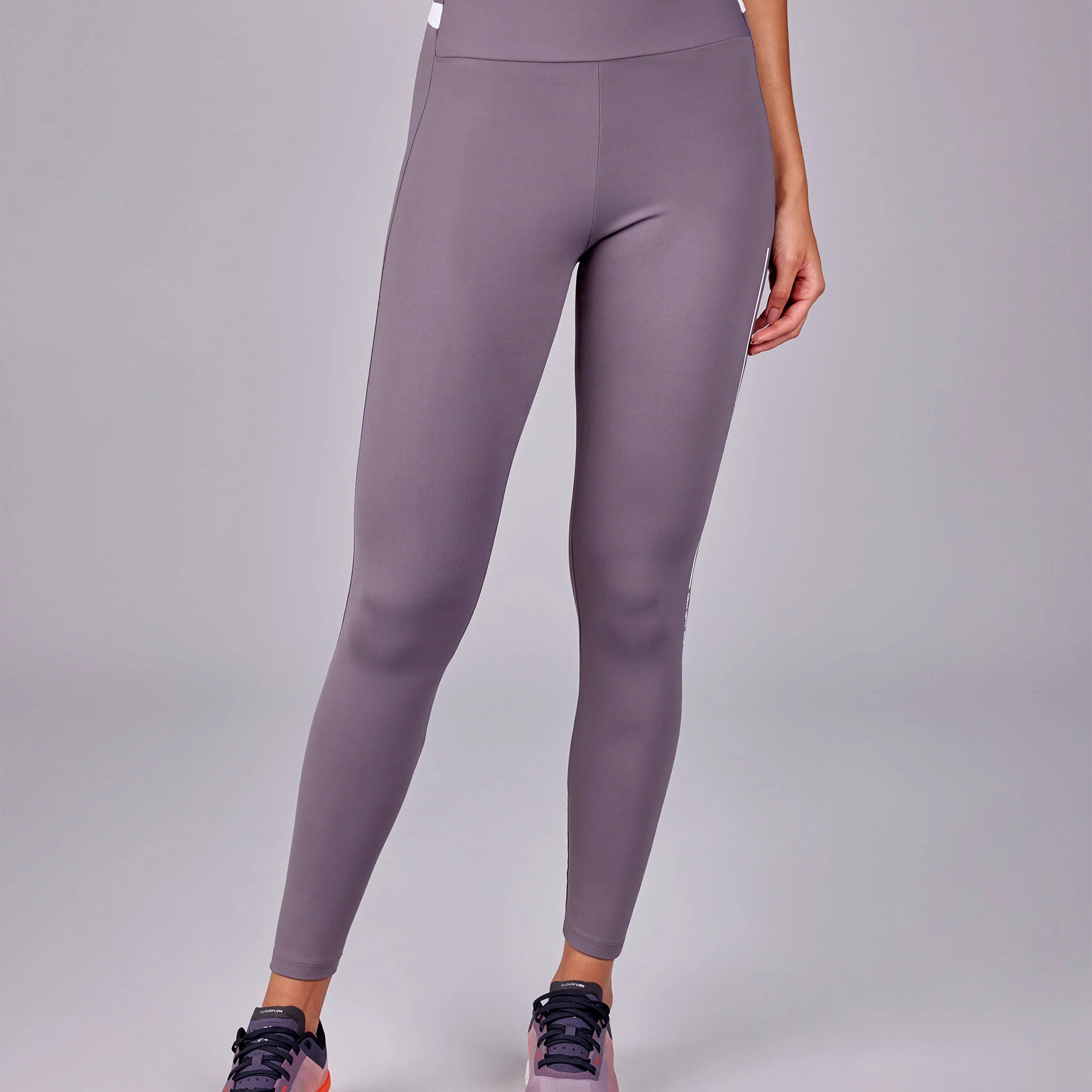 Legging Estampa Bicolor Cinza Alto Giro