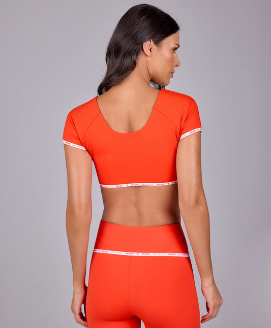 Top Manga Com Elastico Personalizado Vermelho Energia Alto Giro