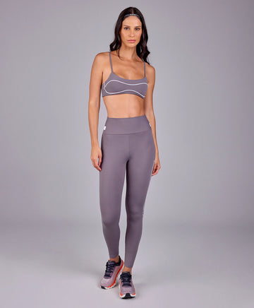 Conjunto Top e Legging Estampa Bicolor Cinza Alto Giro