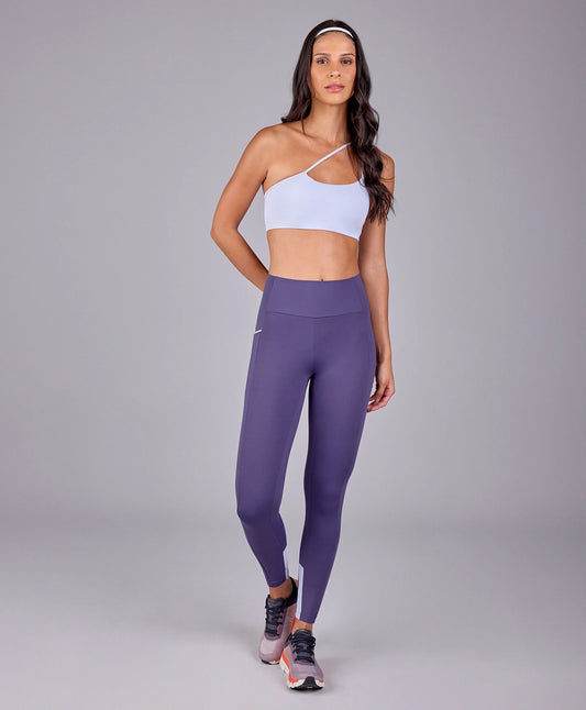 Conjunto Top e Legging Sport Way Bolso Lateral Roxo Velvet Alto Giro