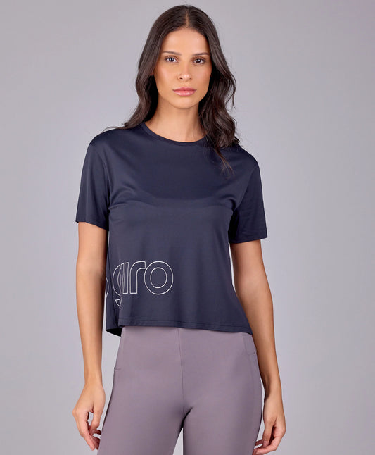 T-shirt Abertura Unilateral Preto Alto Giro