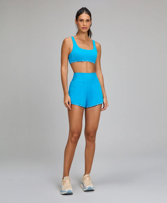 Shorts Sobreposto Tule Elástico AG Azul Ciano Alto Giro