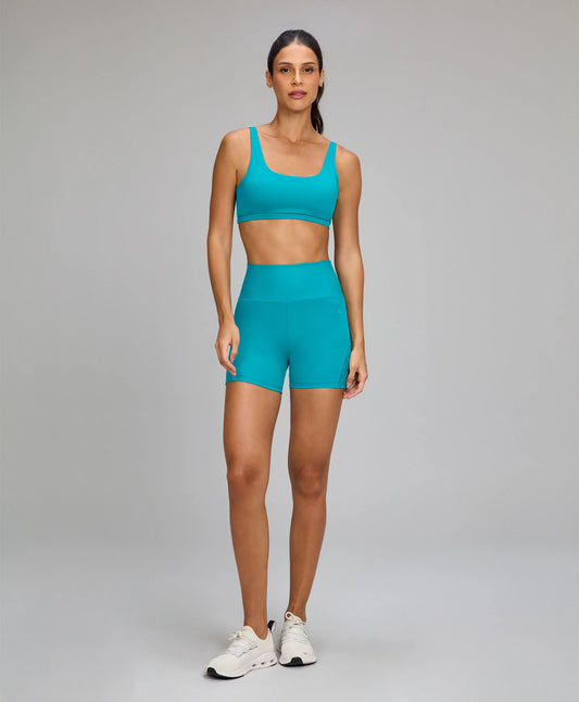 Shorts Tule Lateral Azul Luminoso Alto Giro