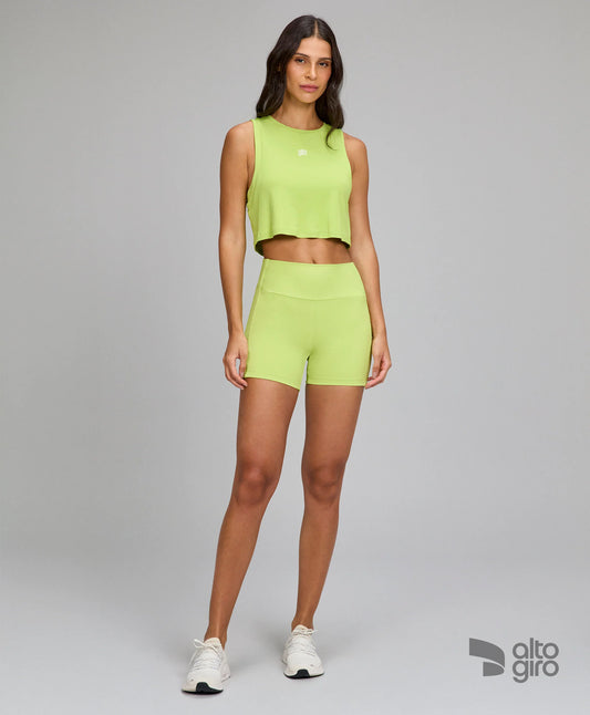 Bermuda Elastico Personalizado Verde Primavera Alto Giro