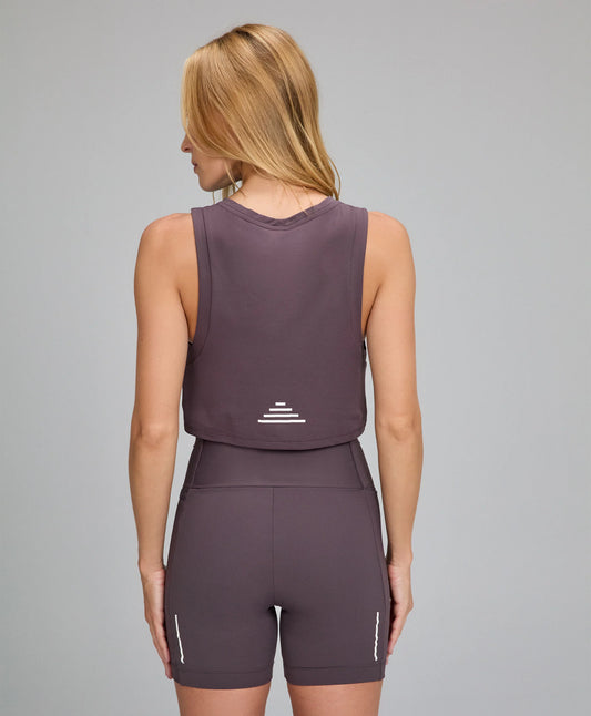Regata Cropped Refletivos Marrom Nobre Alto Giro