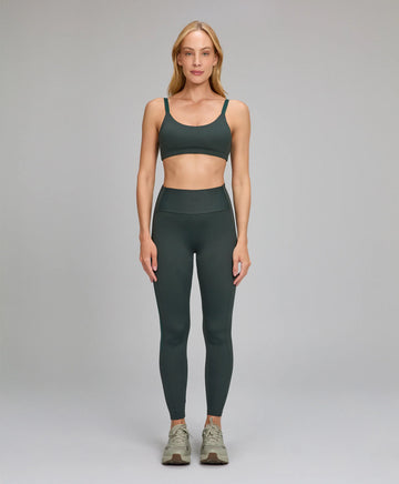 Legging Elástico Personalizado Verde Escuro Alto Giro