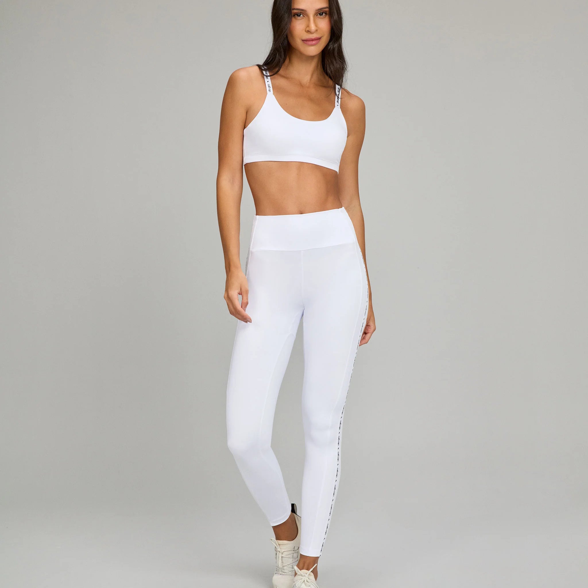 Legging Elástico Personalizado Branco Alto Giro