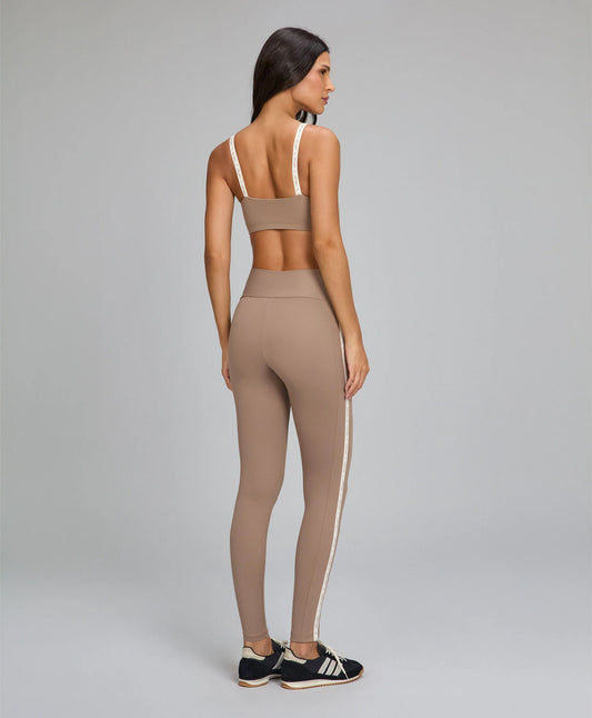 Legging Elástico Personalizado Bege Escuro Alto Giro