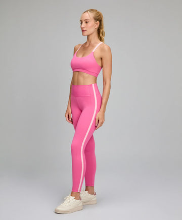 Legging Elástico Personalizado Rosa Doce Alto Giro