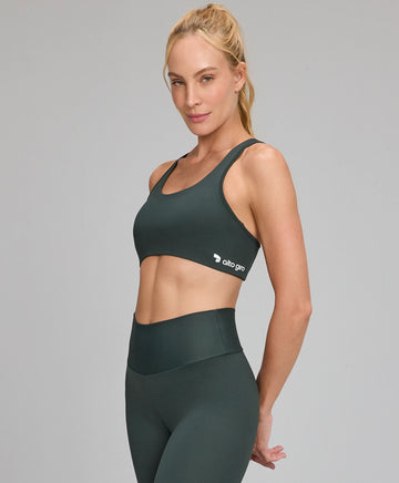 Top Nadador Essentials Verde Escuro Alto Giro