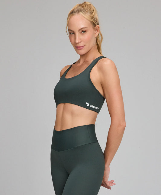 Top Nadador Essentials Verde Escuro Alto Giro