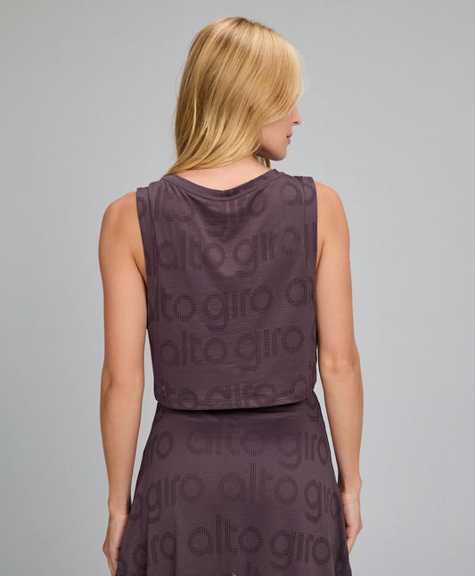Regata Cropped Mesh Marrom Nobre Alto Giro