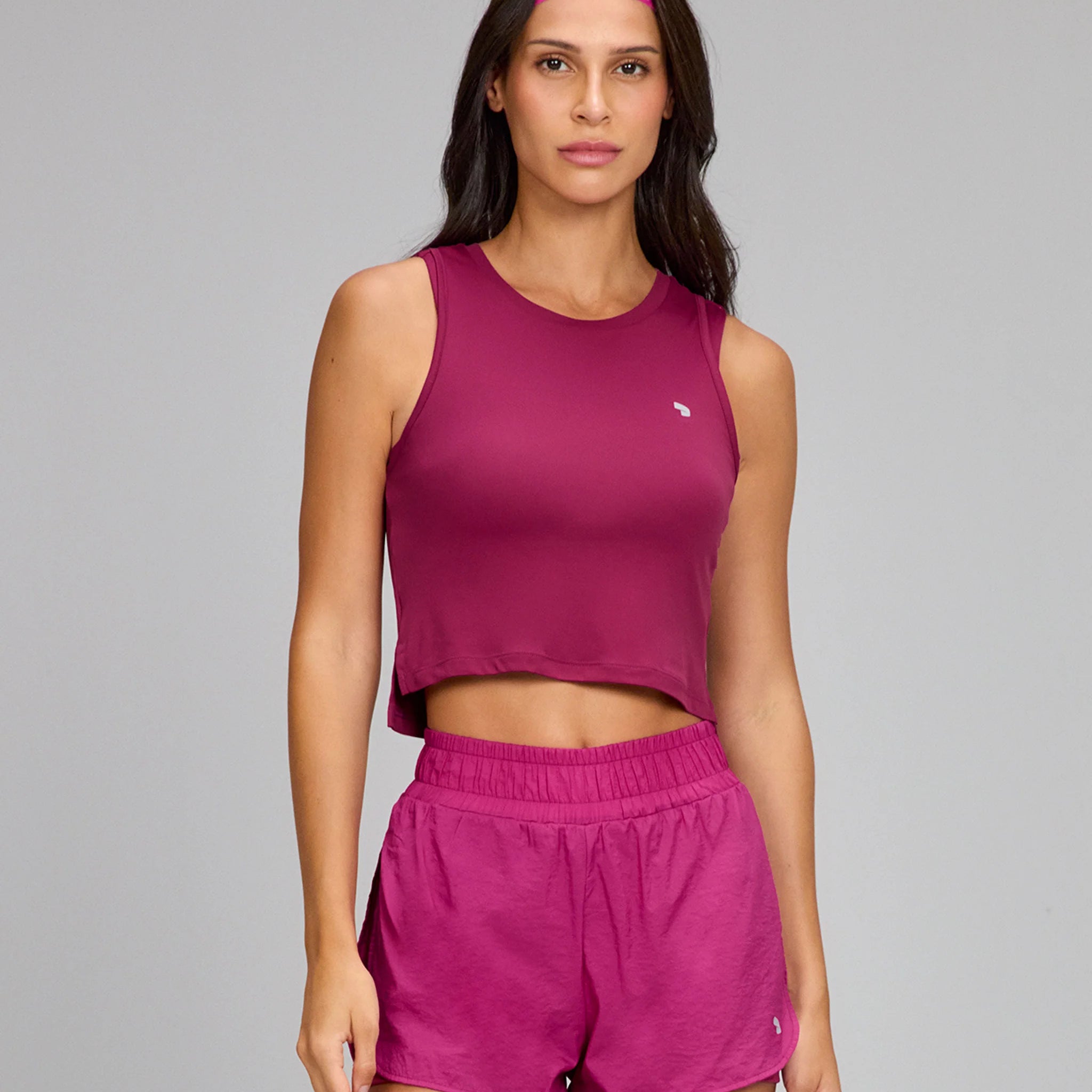 Regata Eterna Cropped Roxo Cereja Alto Giro