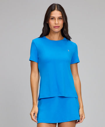 T-shirt Eterna Gola Redonda Azul Ciano Alto Giro