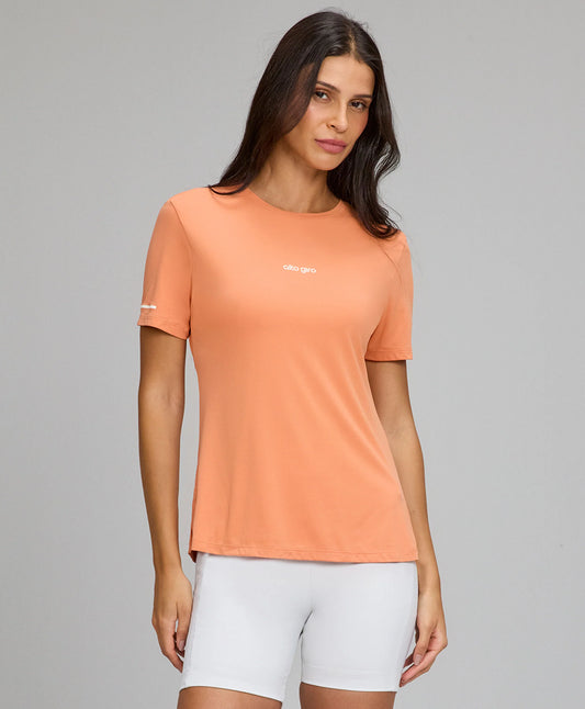 T-shirt Básica Refletivos Laranja Pessego Alto Giro