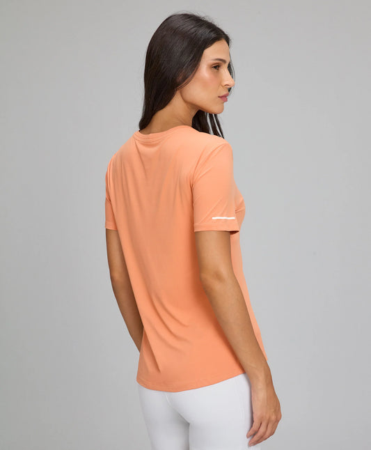 T-shirt Básica Refletivos Laranja Pessego Alto Giro