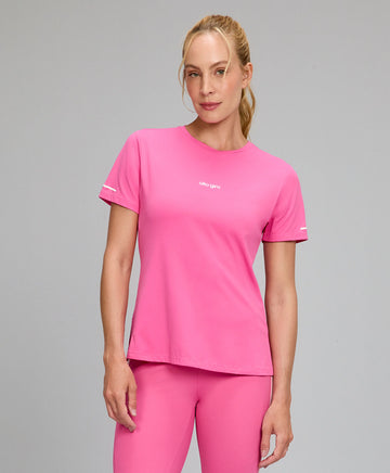 T-shirt Básica Refletivos Rosa Doce Alto Giro