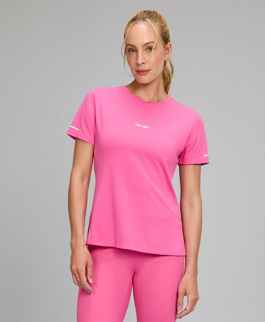 T-shirt Básica Refletivos Rosa Doce Alto Giro