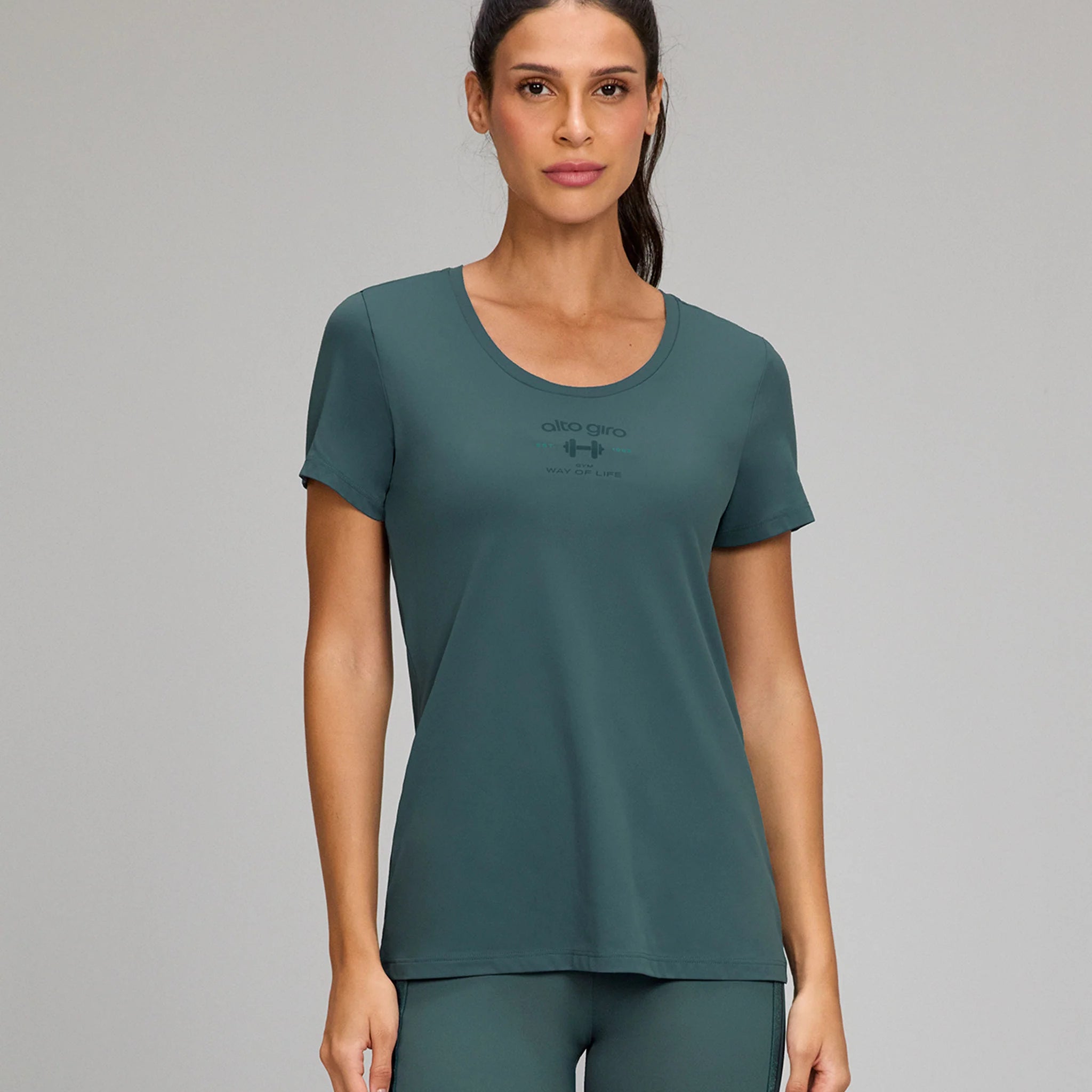 T-shirt Inspiracional Cinza Metropole Alto Giro