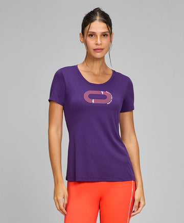 T-shirt Inspiracional Roxo Royale Alto Giro