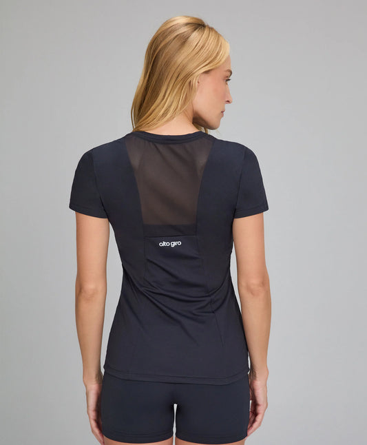T-shirt Com Tule e Refletivos Preto Alto Giro