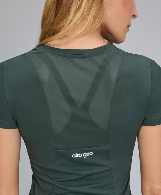 T-shirt Com Tule e Refletivos Verde Escuro Alto Giro