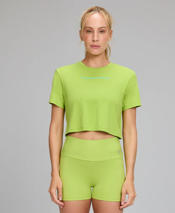 T-shirt Cropped Abertura Costas TN AG Verde Primavera Alto Giro