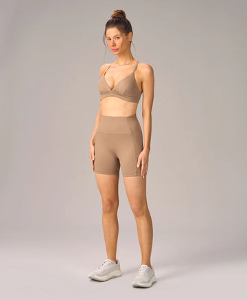 Shorts Sport Way Of Life Bege Escuro Alto Giro