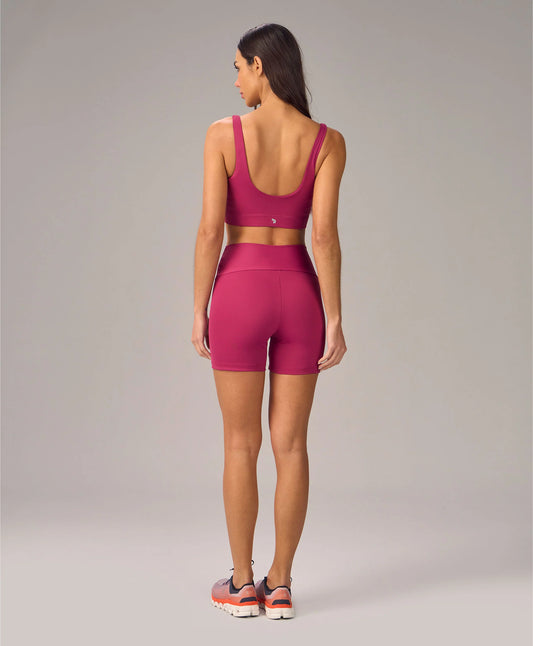 Bermuda Assimétrica Estampa Roxo Cereja Alto Giro