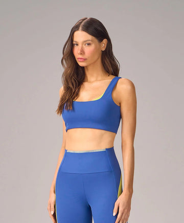 Top Regata Com Tule Azul Blueberry Alto Giro