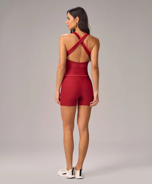 Macacão Curto Cordão Vinho Rouge Alto Giro