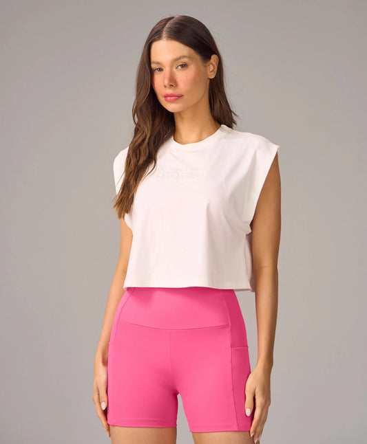 Regata Algodão Pima Logo Relevo Branco Alto Giro