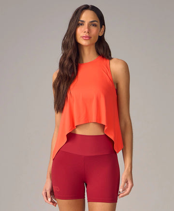 Regata Cropped Pontas Laranja Alto Giro