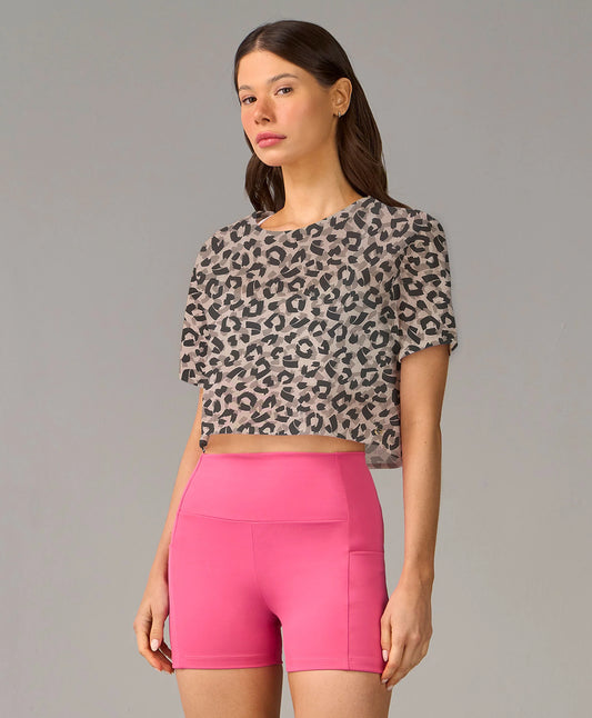 T-shirt Cropped Tule Onça Alto Giro