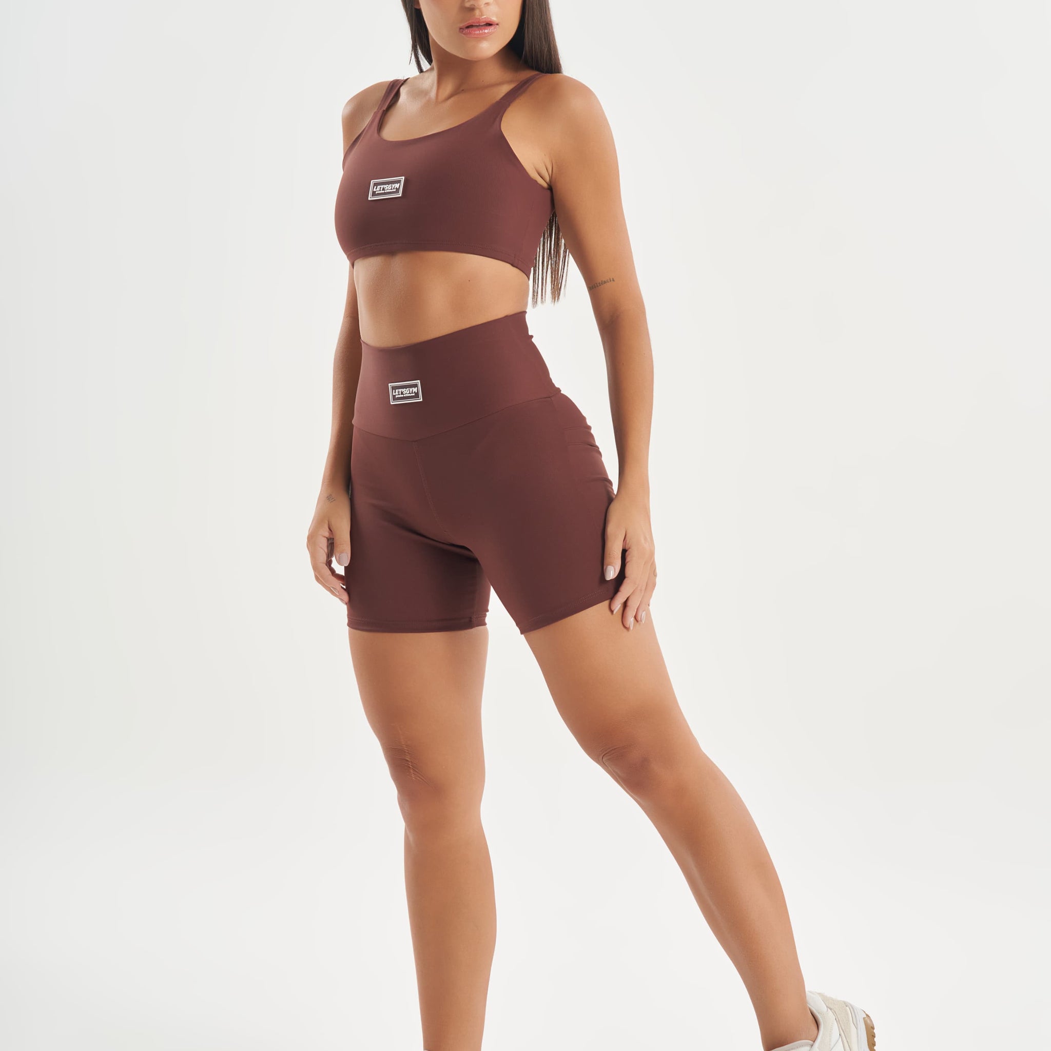 Shorts Basic Colors Marrom Lets Gym