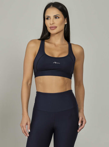 Top Alta Sustentação Nadador Essential Preto Run More