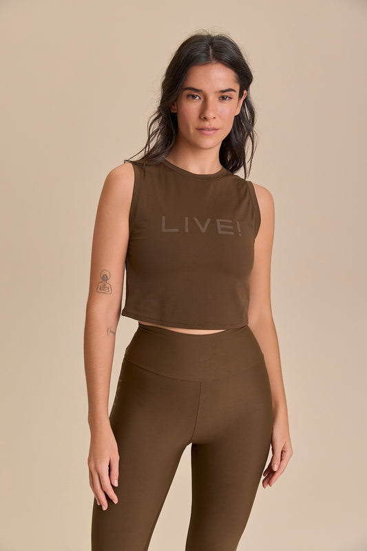 Regata Cropped LIVE! Comfort Marrom