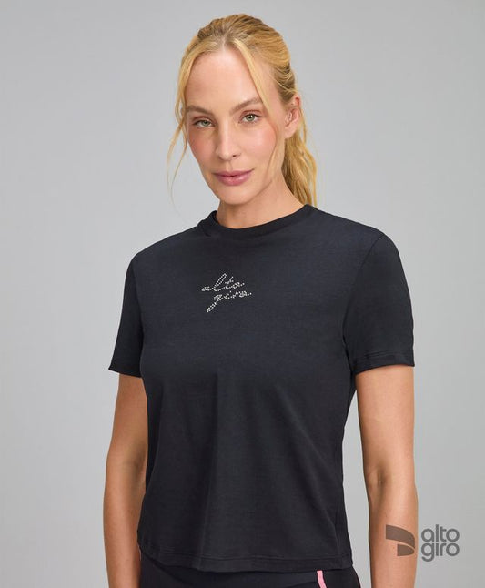 T-shirt Malha Pima Preto Alto Giro