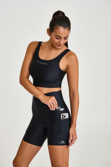 Bermuda Atletika Bolso Duplo Para Corrida Preto Caju Brasil
