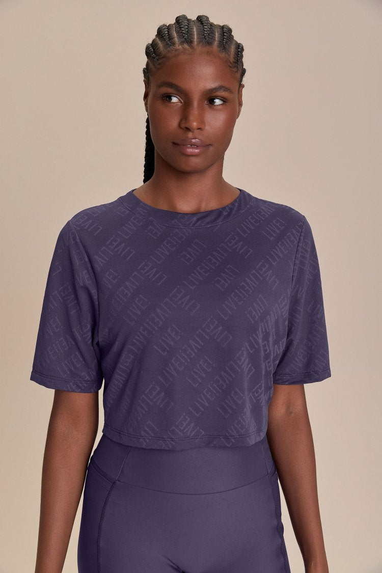 Blusa Jacquard Tela LIVE! Azul