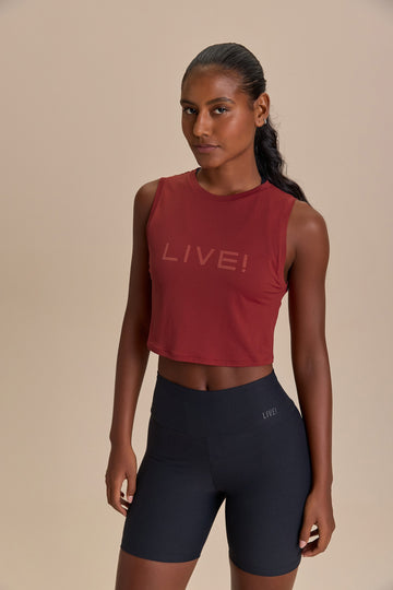 Regata Cropped LIVE! Comfort Vermelho