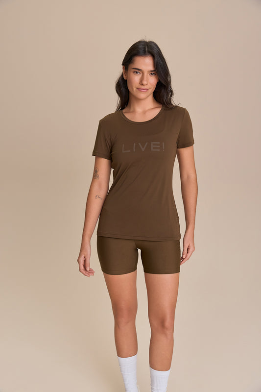 Camiseta LIVE! Comfort Marrom