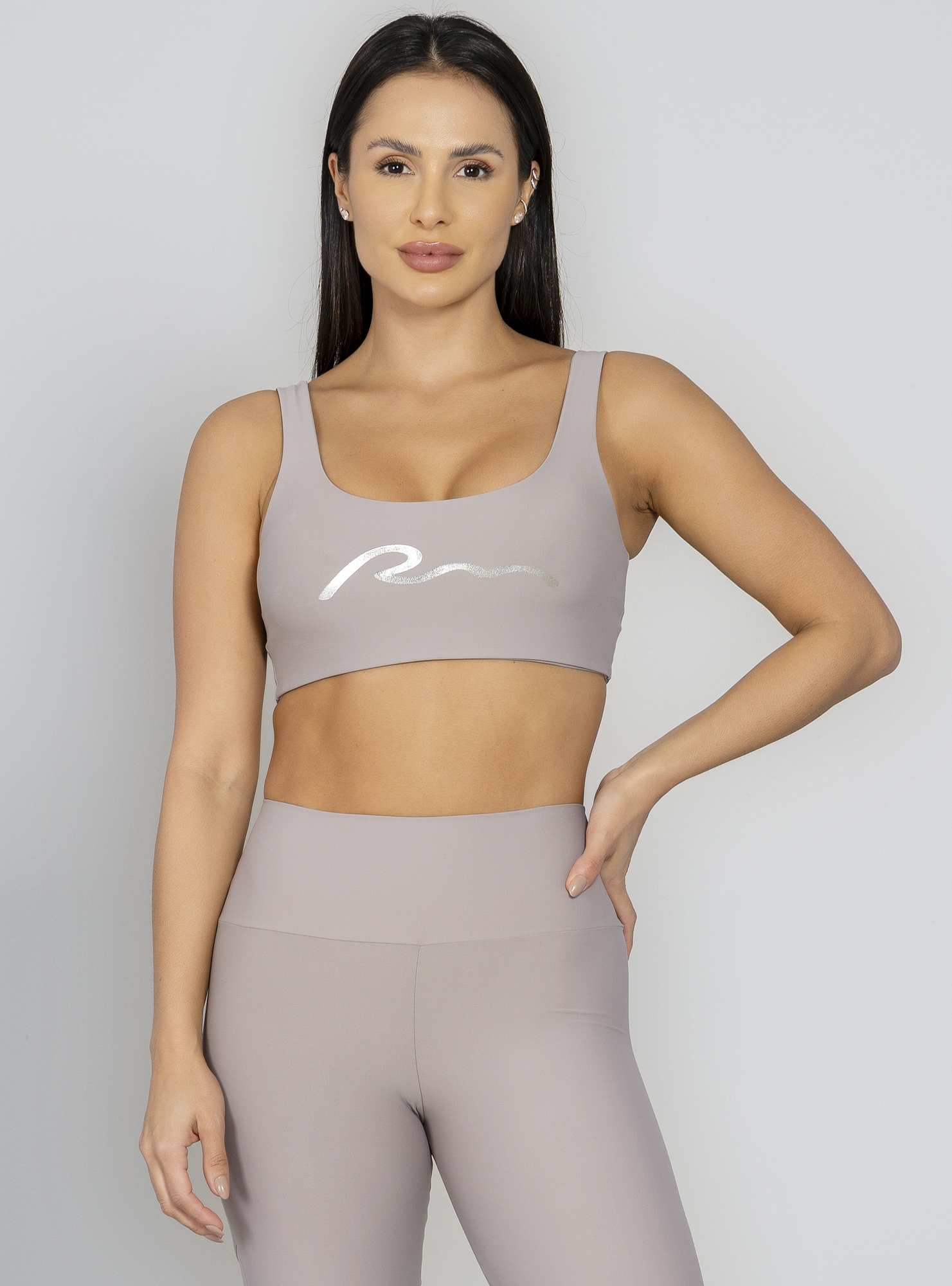 Top Leve Sustentação Cinza Run More