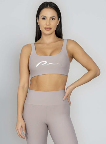 Top Leve Sustentação Cinza Run More