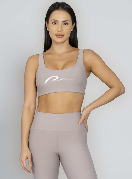Top Leve Sustentação Cinza Run More